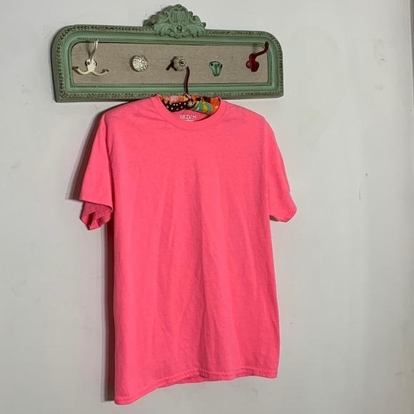 Gildan Tops - Gildan cotton hot pink Barbie short sleeve crewneck T-shirt blank medium